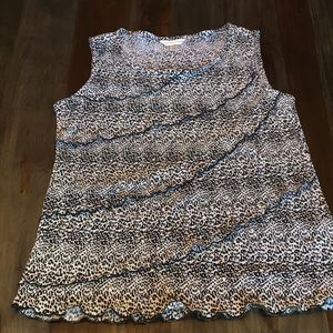 Leopard Print Sparkly Sleeveless Top